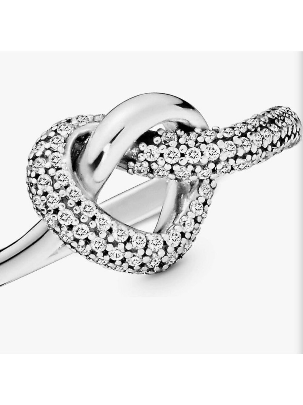 Pandora Sterling Silver Knotted Heart Ring Cubic Zirconia Size 6